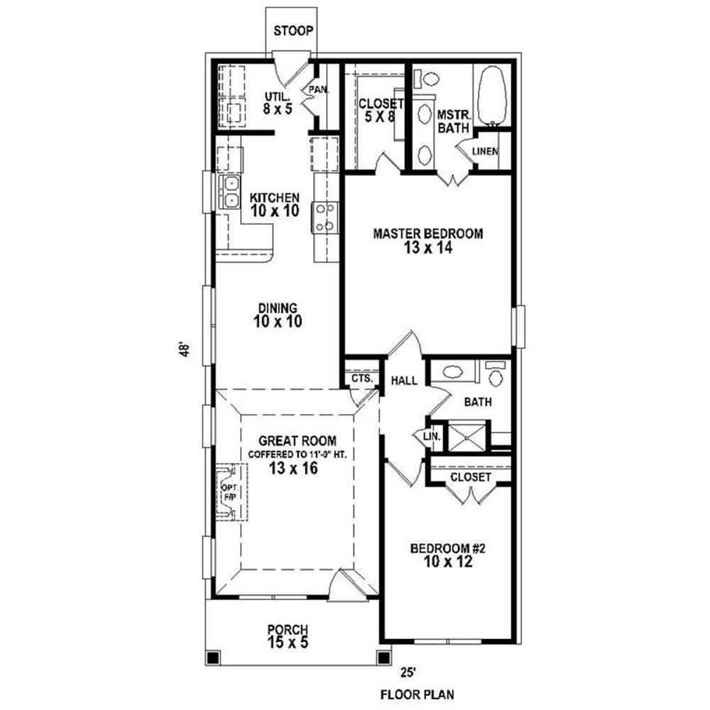 Floor Plan First Story of Country Plan #170-1798